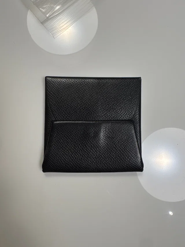Hermès Bastia Coin Wallet Leather Black in Black Leather from Luxury Promise