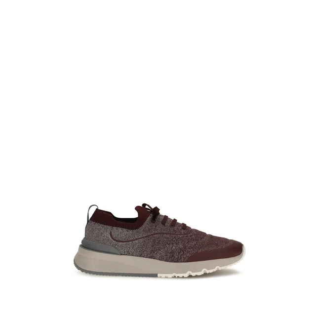 Brunello Cucinelli Bordeaux Cotton Athletic Sneakers in Burgundy from HEWI