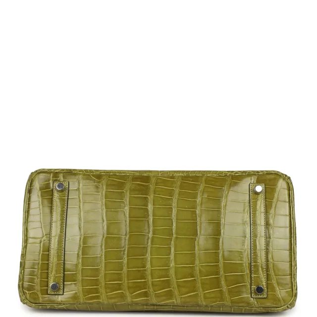 Hermès Birkin 35 Vert Anis Shiny Porosus Crocodile Palladium Hardware in Green Exotic from Madison Avenue Couture, photo 6 of 9