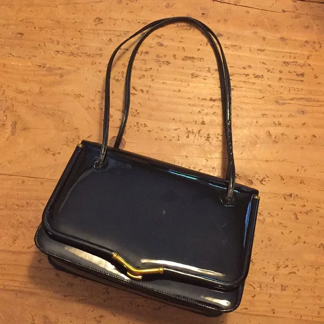 Judith Leiber ! Judith Lieber Vintage Black Patent Purse in black|gold Patent leather from Poshmark, photo 1 of 1