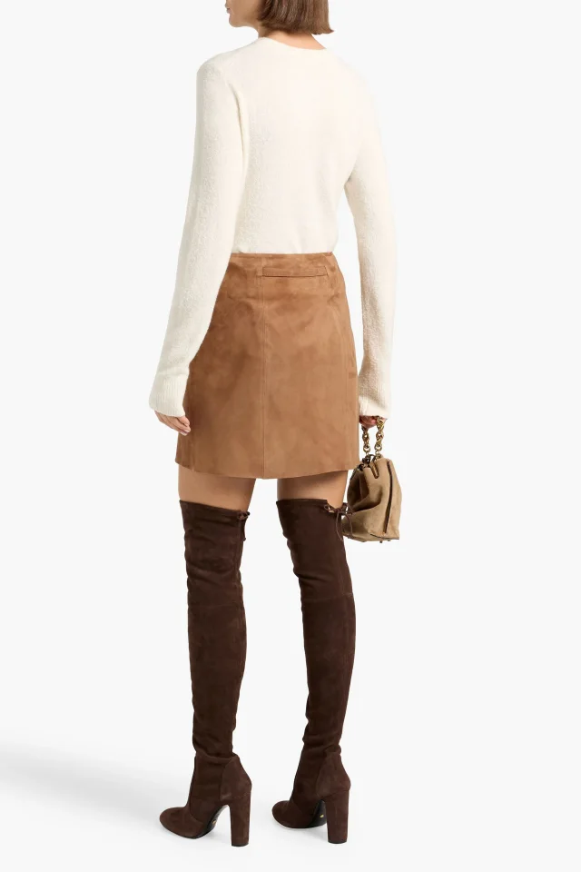 Vince Suede Mini Skirt in Brown, photo 3 of 4 from THE OUTNET