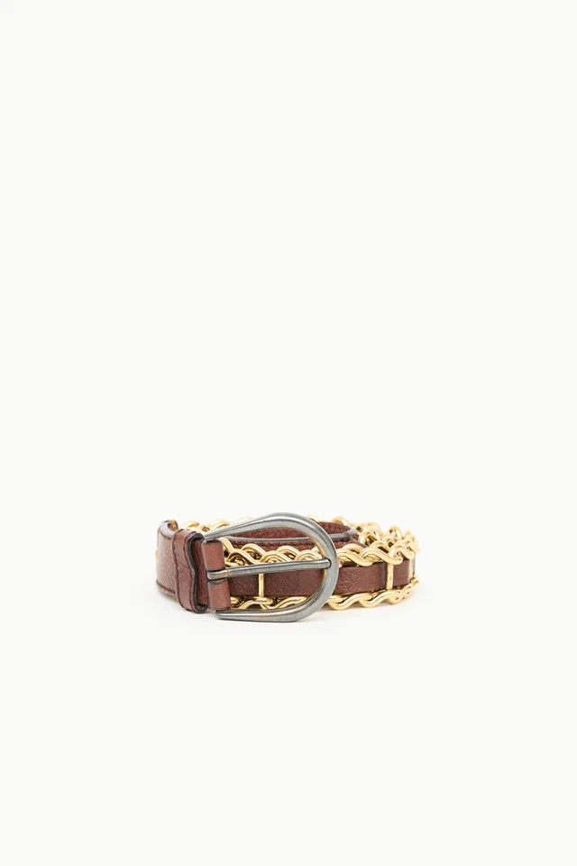 Miu Miu Chain Link Belt in Leather from VSP Consignment