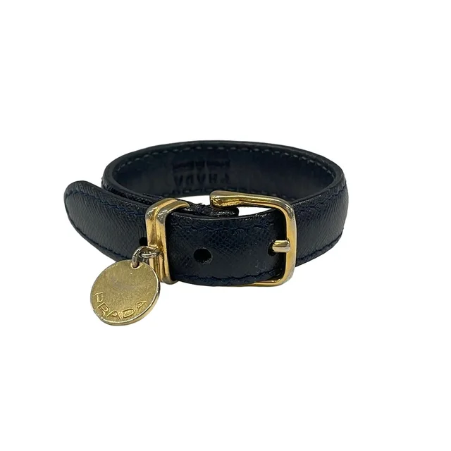 Prada Bracelet Leather Dark Navy in Navy Leather from The Reluxe