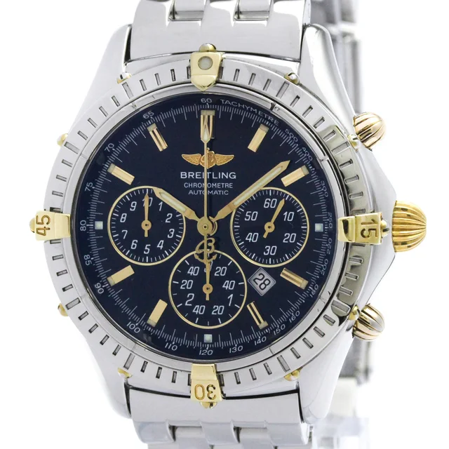 Breitling Shadow Flyback Chronograph Steel Mens Watch B35312 Polished in Black from Elady
