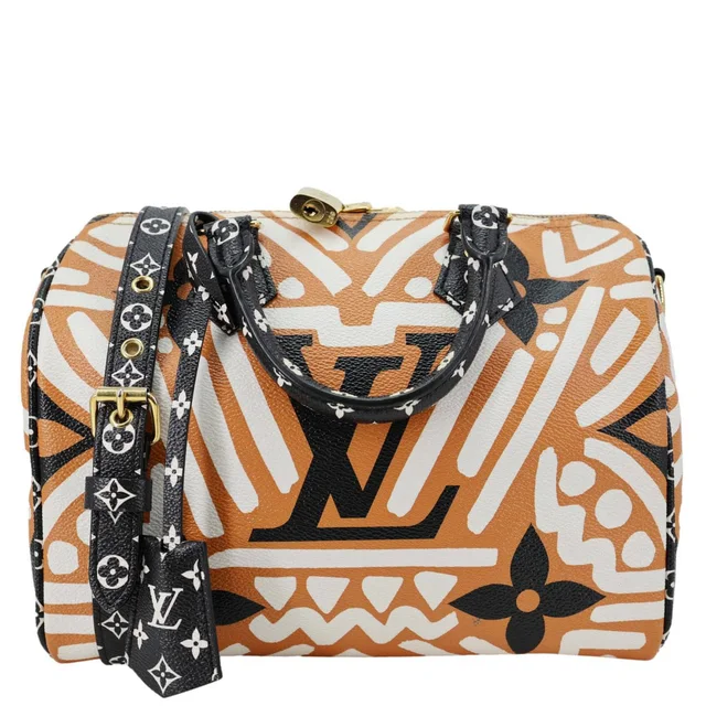 Louis Vuitton Speedy Bandouliere Giant Crafty Monogram Canvas Crossbody Bag Caramel in Coated canvas from Dallas Designer Handbags