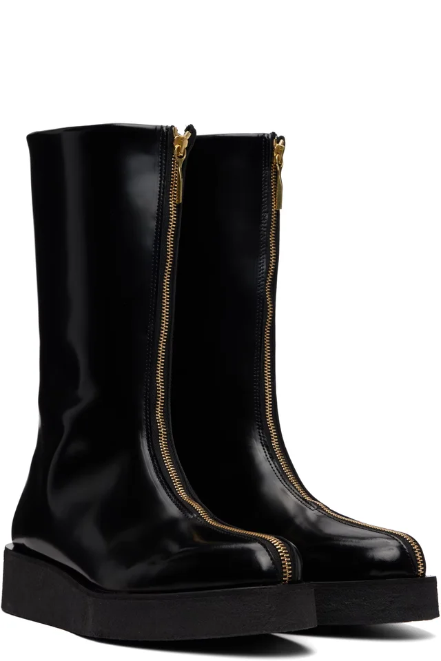 Ernest W. Baker Black Zipp Boots, photo 4 of 5 from SSENSE