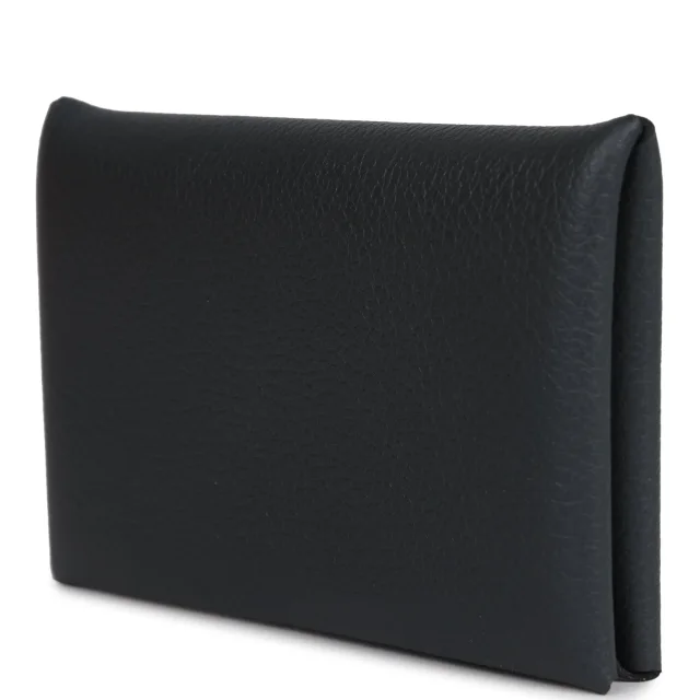 Hermès Calvi Card Holder New Bleu Ocean Evercolor Palladium Hardware in Blue Leather from Madison Avenue Couture, photo 5 of 8