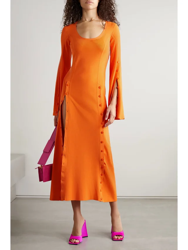 CHRISTOPHER JOHN ROGERS Neon stretch-jersey maxi dress in Orange, photo 2 of 2 from NET-A-PORTER (Canada)