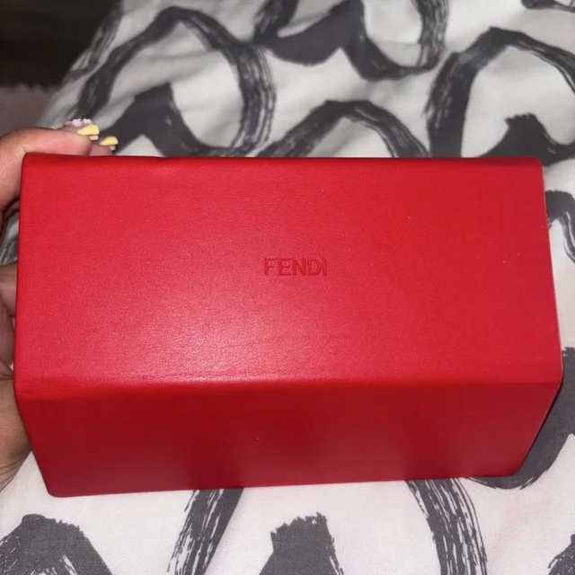 Fendi Women's Oversized Sunglasses - Red in red from Depop, photo 1 of 1