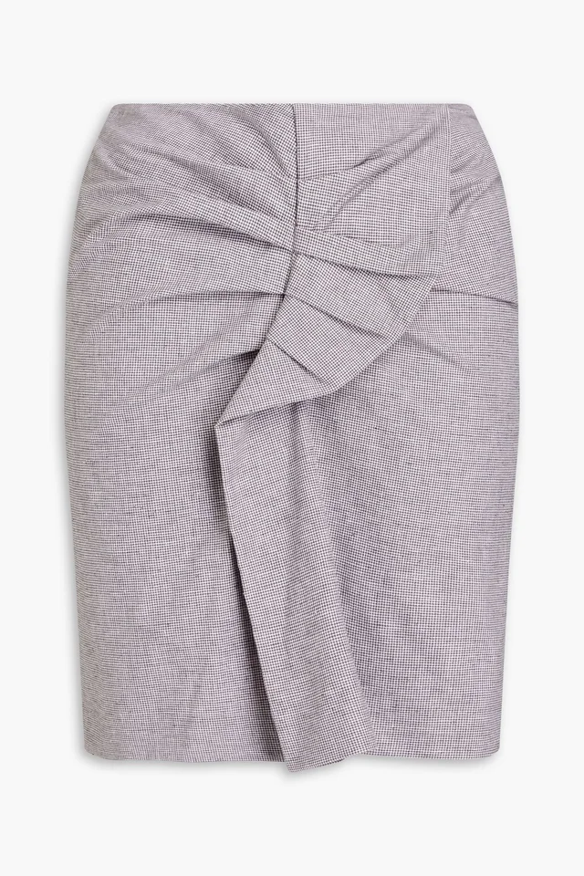 Ines Ruched Houndstooth Mini Skirt in Purple, image 1 of 1 from THE OUTNET