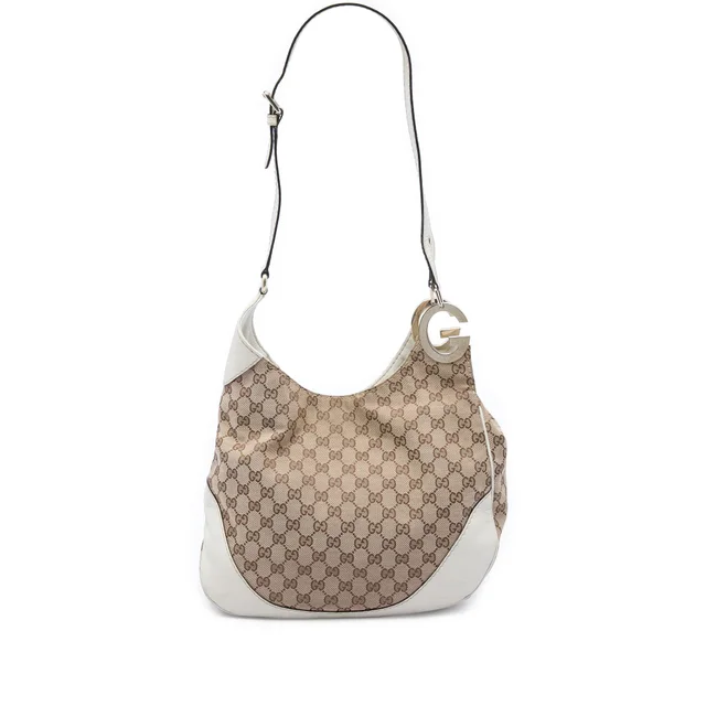 White Gucci GG Canvas Charlotte Crossbody in White Canvas from Designer Revival