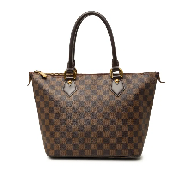 Brown Louis Vuitton Damier Ebene Saleya PM Handbag in Brown Canvas from Designer Revival, photo 1 of 1