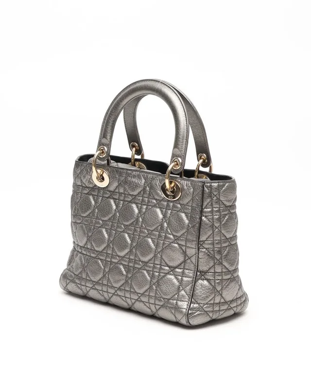 Medium Cannage Metallic Soft Lady Dior Bag in Leather from A Retro Tale, photo 3 of 12