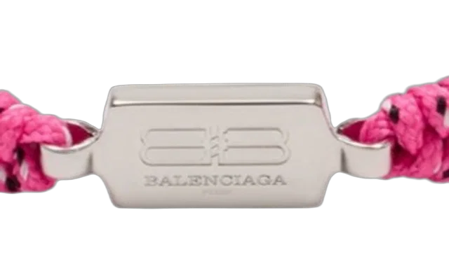 Balenciaga Saint Germain Bracelet — Pink Metal Bracelets in Pink Silk from HEWI