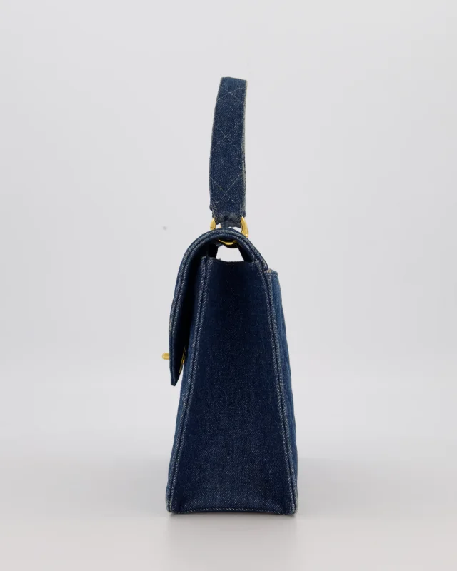 Chanel Vintage Denim Medium Top Handle Bag in Denim from Sellier, photo 8 of 18