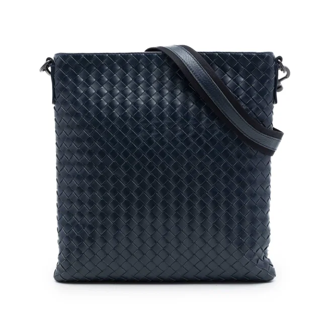 Blue Bottega Veneta Nappa Intrecciato VN Crossbody in Blue Nappa leather from Designer Revival