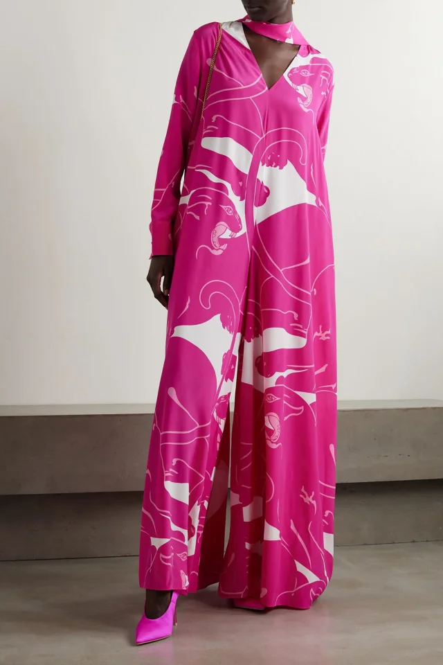 Valentino Garavani Printed Silk Crepe de Chine Jumpsuit in Pink, photo 2 of 4 from THE OUTNET