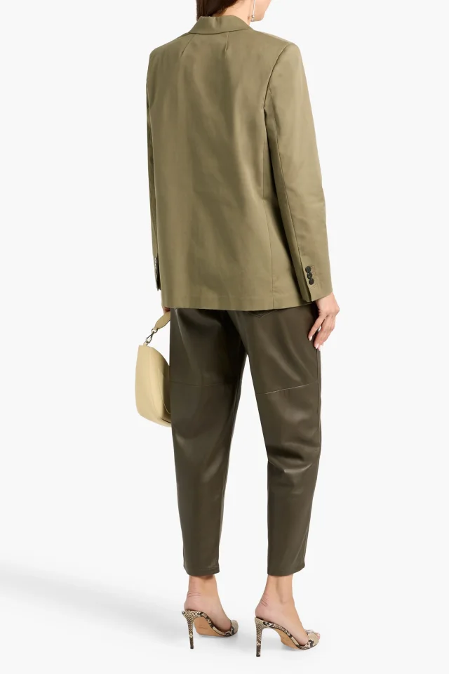 Theory Cotton-Blend Twill Blazer in Army green, photo 3 of 4 from THE OUTNET