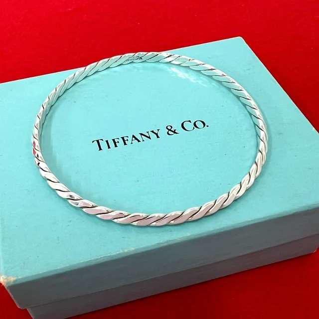 Tiffany & Co. Vintage Twist Bangle 925 Sterling Silver Bracelet in Silver from The Reluxe