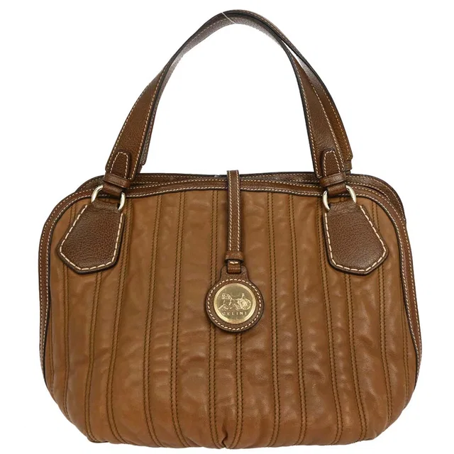 Celine Brown Handbag in Brown Leather from AMORE Vintage Tokyo