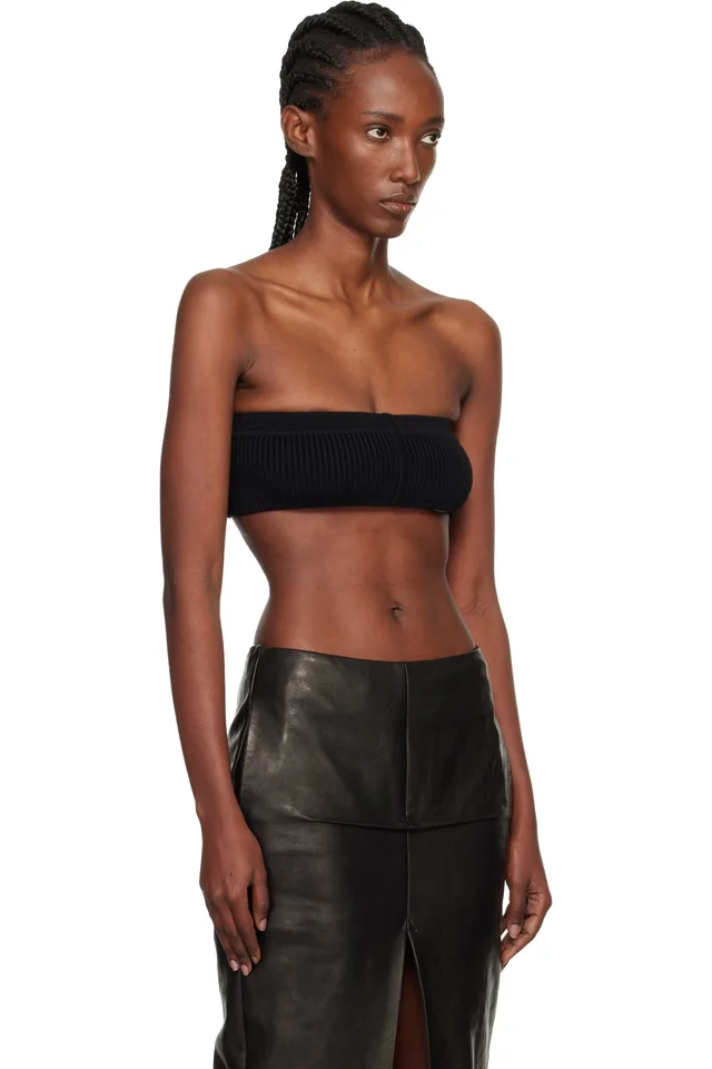 Rick Owens Black Concordians Slim Bandeau Top, photo 2 of 4 from SSENSE