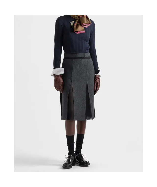 Prada Double wool midi-skirt, photo 2 of 5 from SENSER
