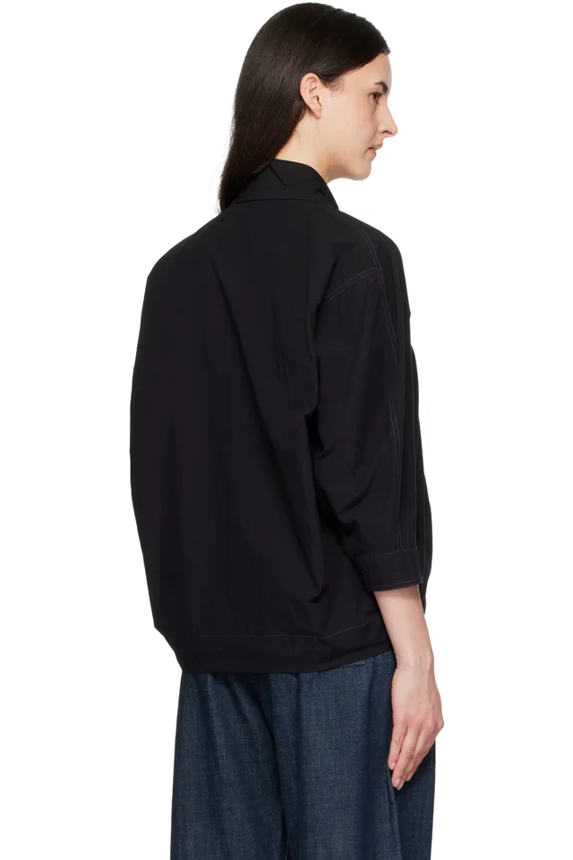 LEMAIRE Black Scarf Blouse, photo 3 of 4 from SSENSE