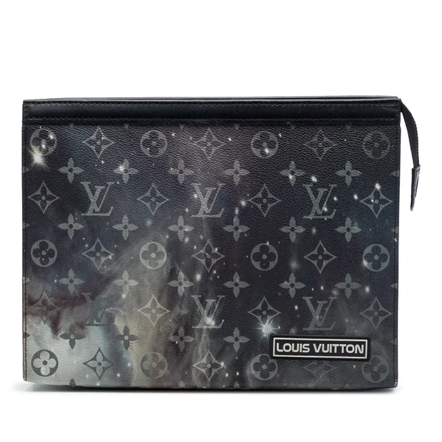 Black Louis Vuitton Monogram Galaxy Pochette Voyage MM Clutch Bag in Black Coated canvas from Designer Revival