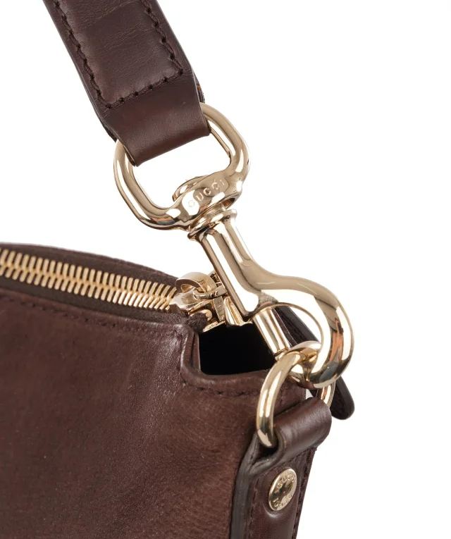 Gucci Large Brown Suede Attache Shoulder Bag in Brown Suede from Luxury Promise, photo 7 of 13