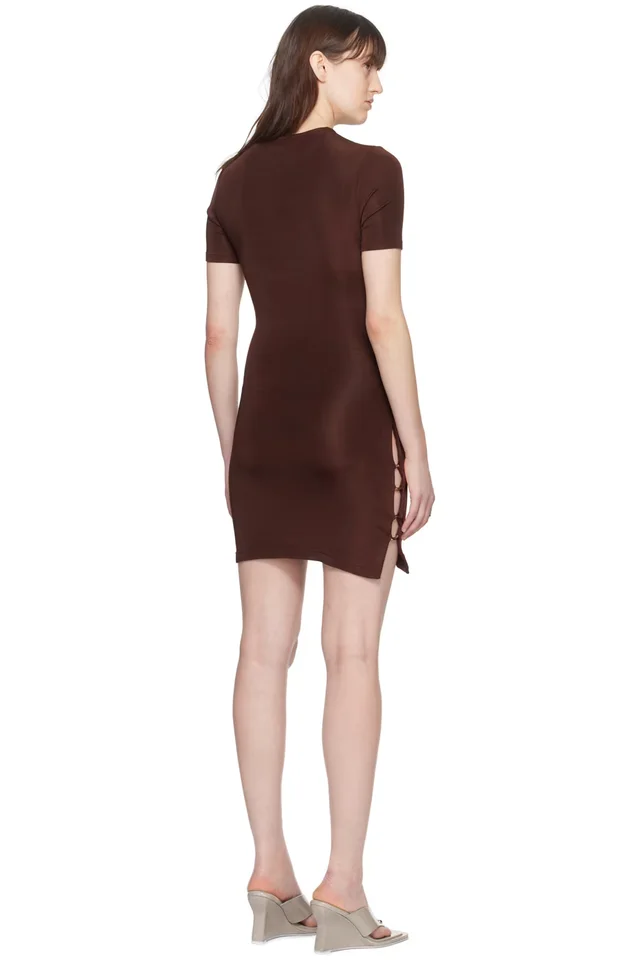 Louisa Ballou Brown O-Ring Minidress, photo 3 of 4 from SSENSE