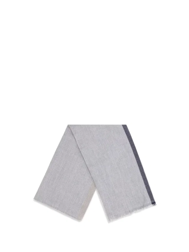 Brunello Cucinelli Cashmere Scarf — Gray (capra Hircus) Scarfs in Grey Cashmere from HEWI
