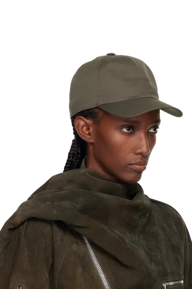 Rick Owens Khaki Concordians Owenscorp Embroidered Cap, photo 2 of 3 from SSENSE