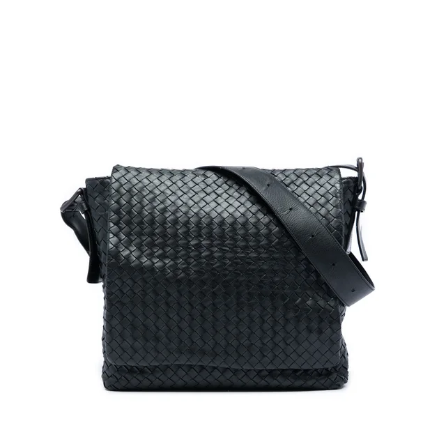 Black Bottega Veneta Nappa Intrecciato Flap Crossbody in Black Nappa leather from Designer Revival, photo 1 of 1