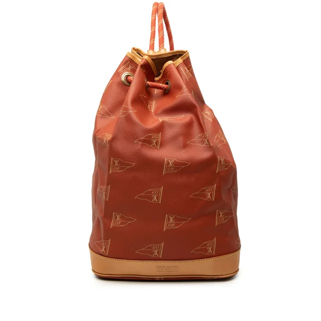 Red Louis Vuitton Americas Cup Coated Canvas Saint Tropez Backpack in Red Coated canvas from Designer Revival