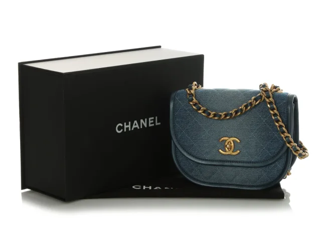 Chanel Small Denim Messenger Bag in Denim from Ann's Fabulous Finds, photo 2 of 10