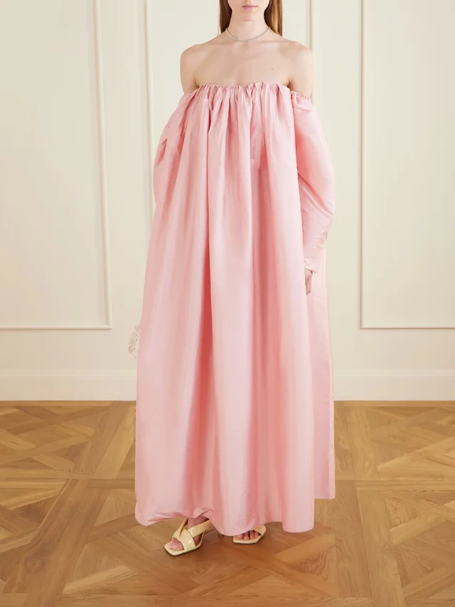 ABADIA Eleanor off-the-shoulder taffeta gown in Pink, photo 2 of 2 from NET-A-PORTER (Canada)