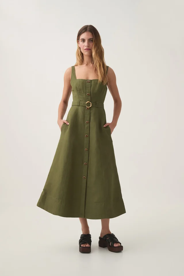 AJE Axle Utility Midi Dress in Green from Aje, photo 1 of 1