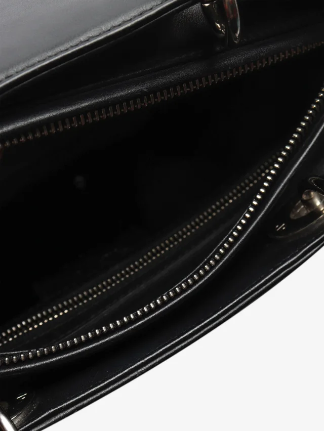Black and blue floral 2015 Lady Dior bag in Black Leather from Sign of the Times, photo 8 of 9