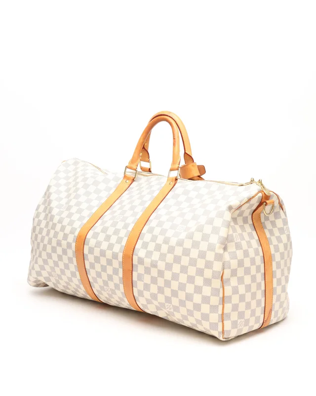Louis Vuitton Damier Azur Keepall Bandoulière 55 in Canvas from A Retro Tale, photo 3 of 13