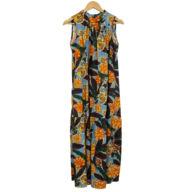 Max Mara Weekend Dress M Light Blue Orange Multi 40 in Blue from The Reluxe