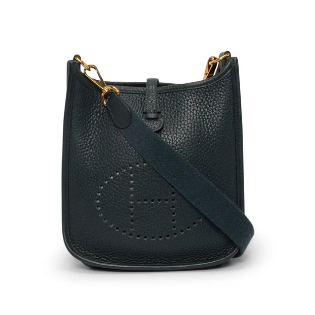 Hermès Clemence Evelyne 16 TPM in Vert Cypress Clemence leather from Blue Spinach