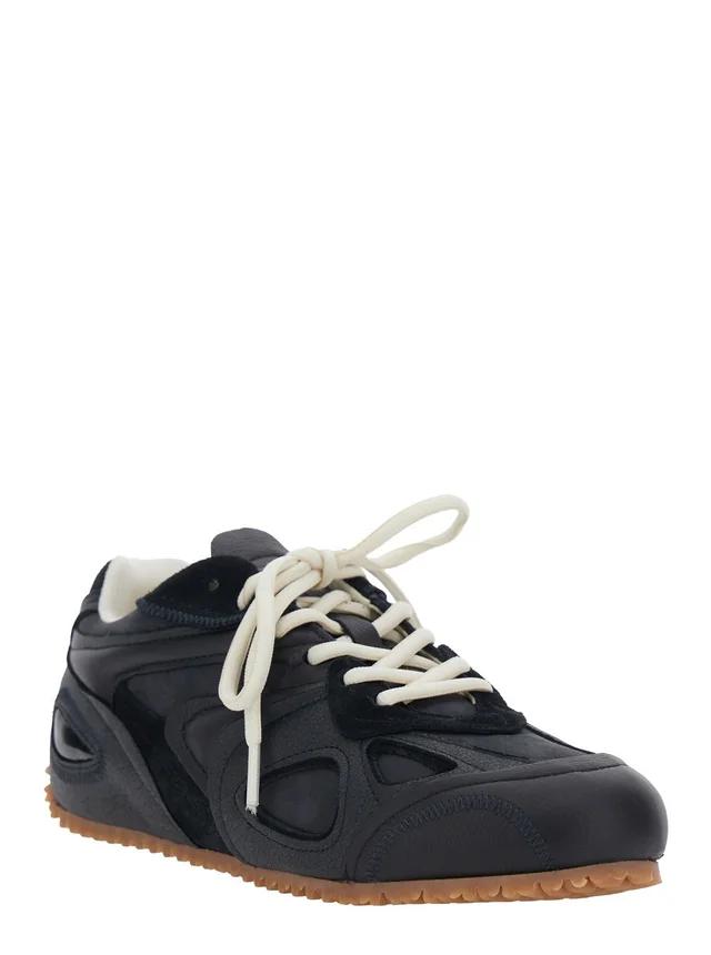 Axel arigato 'Slow Runner' Black Sneaker with Insert Design and Grooved Sole in Leather and Suede Woman in Black 40% Leather 33% Suede 27% Nubuck, photo 4 of 8 from Gaudenzi Boutique