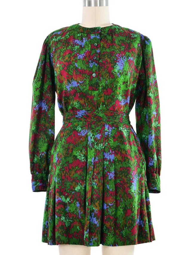 1980s Yves Saint Laurent Green Skirt Ensemble in Green Wool from Arcade Vintage