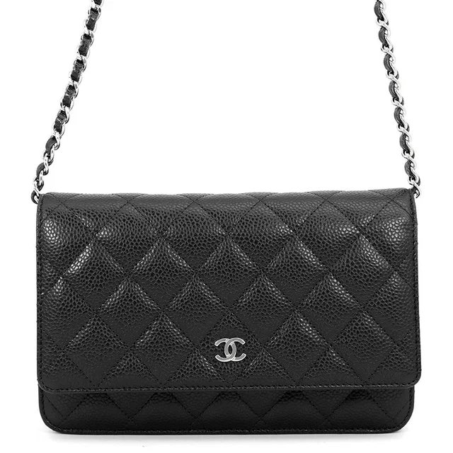 Chanel Classic Matelasse Chain Shoulder Wallet BlackAP0250 Caviar Leather in Caviar leather from GALLERY RARE