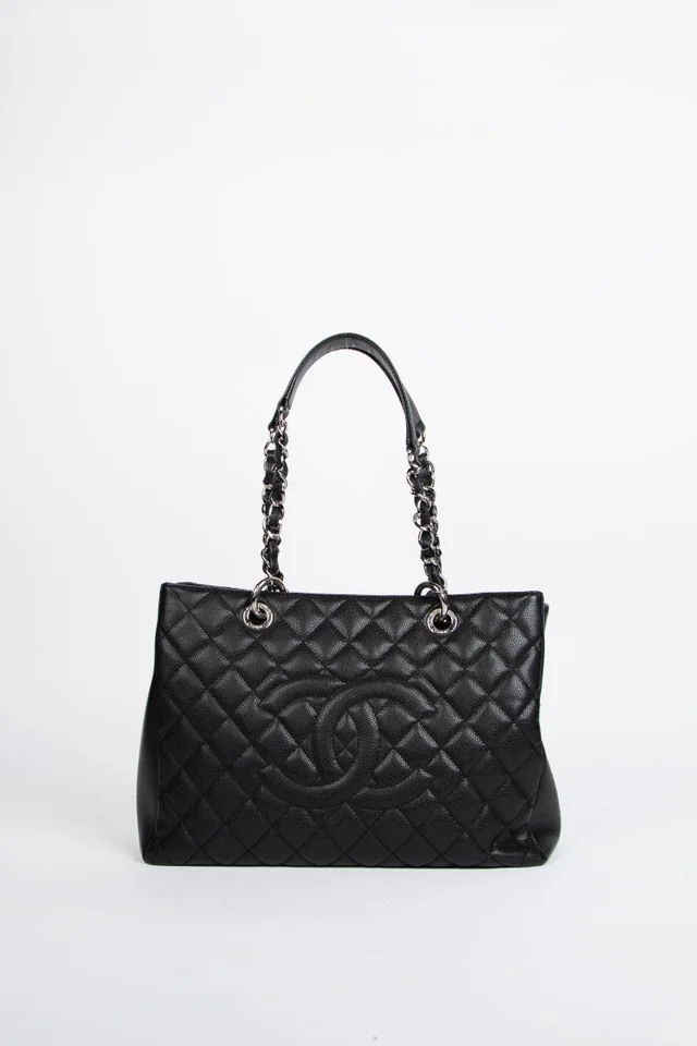 2000s Chanel Black Caviar Leather GST Shoulder Bag in Black Caviar leather from Break Archive