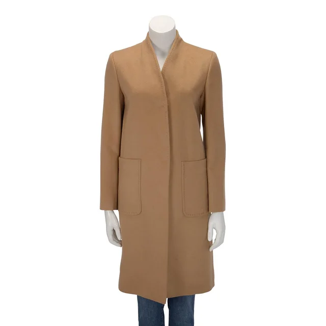 Max Mara Melton Patch Pocket Coat IT 38 in Caramel Wool from Blue Spinach