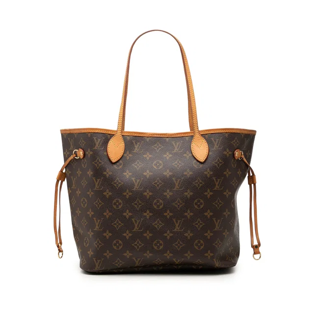 Brown Louis Vuitton Monogram Neverfull MM Tote Bag in Brown Coated canvas from Designer Revival
