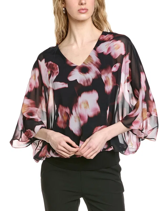 Joseph Ribkoff Batwing Sleeve Floral Top, image 1 of 1 from Gilt