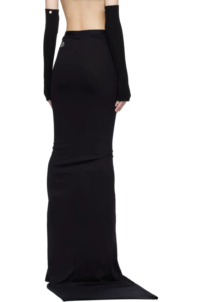 Moncler + Rick Owens Black Adjustable Maxi Skirt, photo 3 of 4 from SSENSE