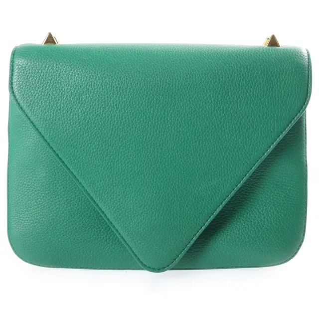 Bottega Veneta Mount 2-Way Shoulder Bag Chain Green Leather Gold in Green Leather from The Reluxe